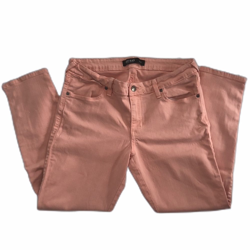 Just Black Jeans Pink Ankle Zippers Petite